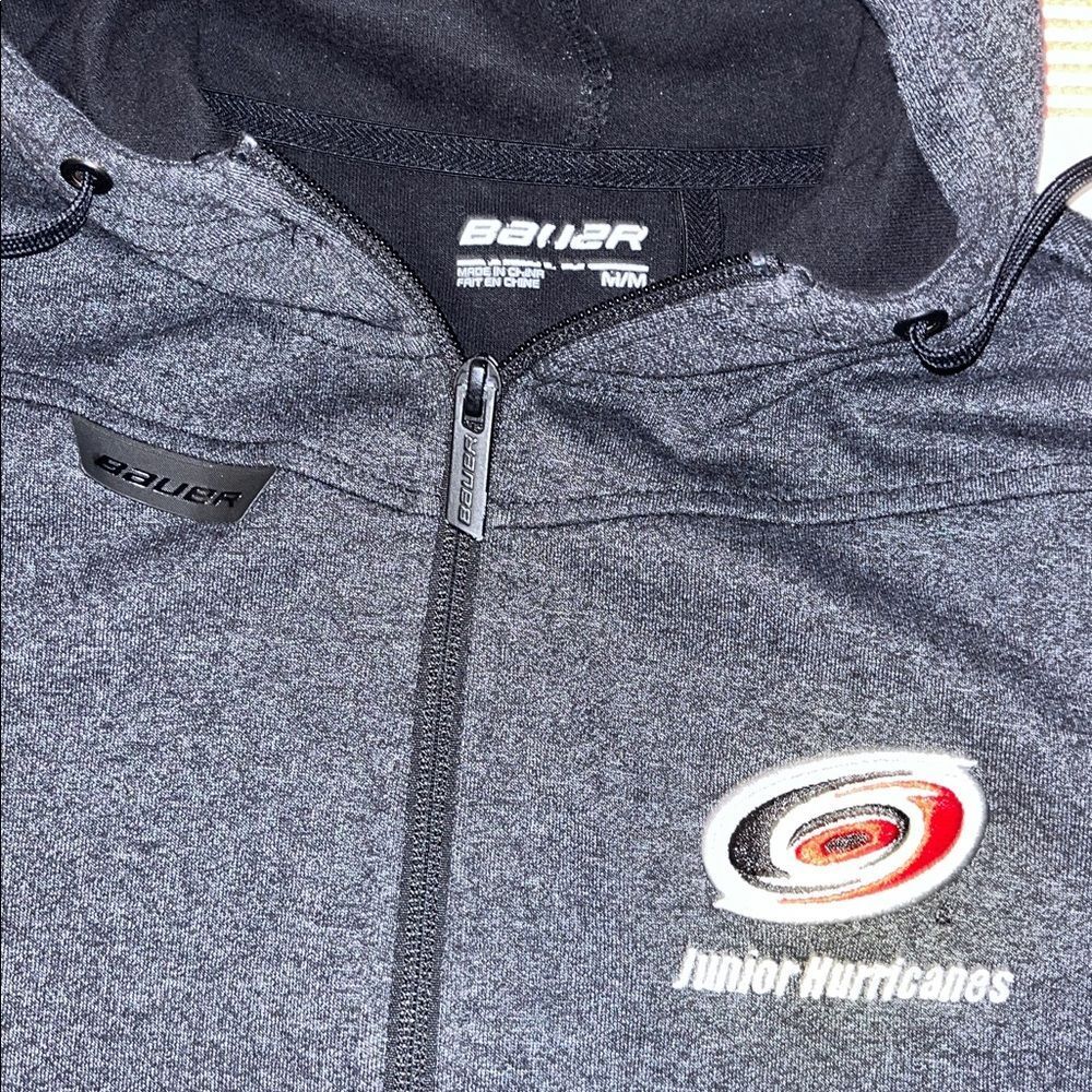 Carolina Junior Hurricanes Team NHL Training Hooded hoodie sweatshirt Jacket M - Picture 2 of 4